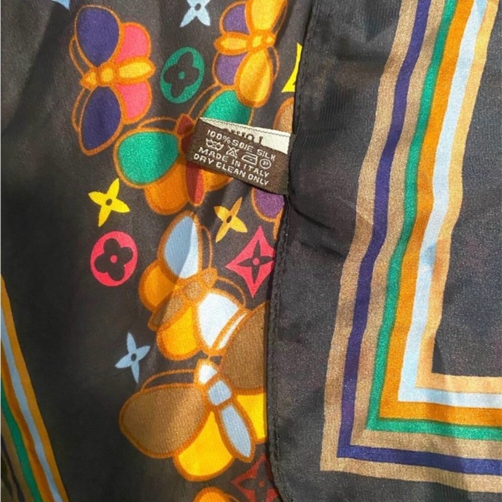 Louis Vuitton multicolor silk butterfly scarf-Takashi Murakami Collaboration - Picture 3 of 7